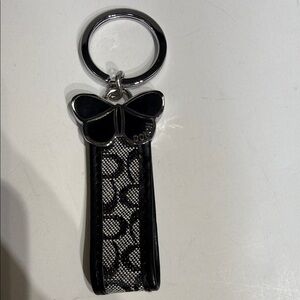 Black and Silver Keychain with Butterfly Charm
